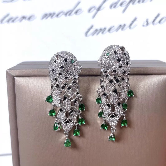 #052 Elegant Colorful Zircon Drop Earrings - 18K Gold Plated | Bo Cheng Jewelry