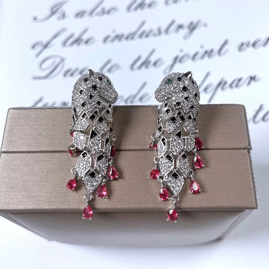 #052 Elegant Colorful Zircon Drop Earrings - 18K Gold Plated | Bo Cheng Jewelry