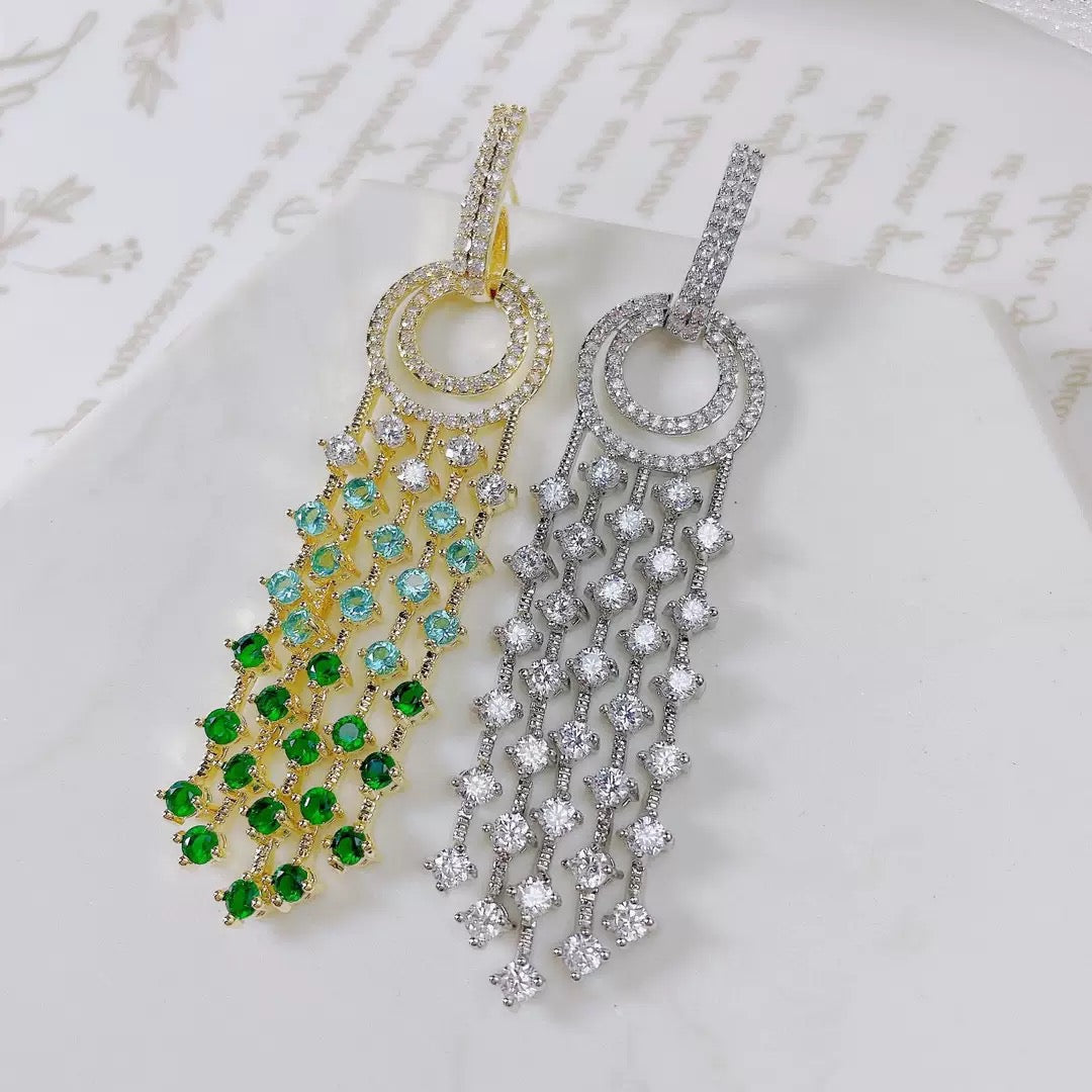 #053 Minimalist Cubic Zirconia Earrings - 18K Gold Plated | Bo Cheng Jewelry