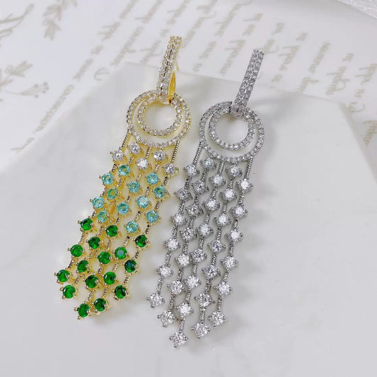 #053 Minimalist Cubic Zirconia Earrings - 18K Gold Plated | Bo Cheng Jewelry