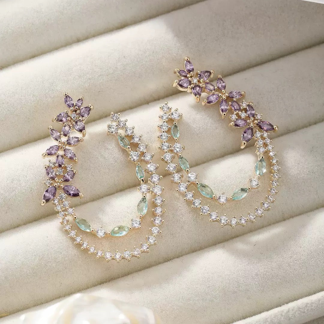 #056 Minimalist Crystal Ear Accessories - 18K Gold Plated | Bo Cheng Jewelry