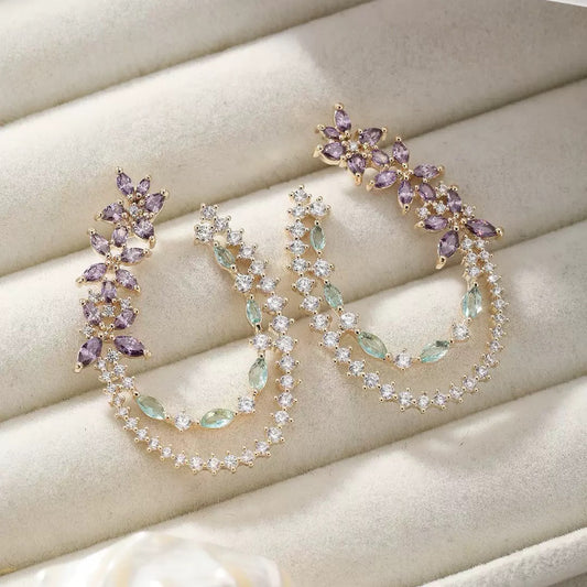 #056 Minimalist Crystal Ear Accessories - 18K Gold Plated | Bo Cheng Jewelry