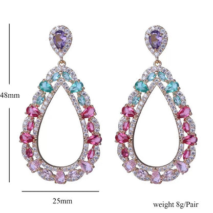 #057 Colorful Zircon Design Ear Accessories - 18K Gold Plated | Bo Cheng Jewelry