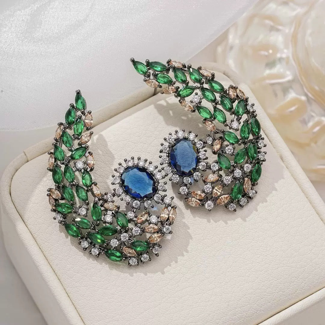 #062 Simulated Diamond Fashion Drop Earrings - 18K Gold Plated | Bo Cheng Jewelry