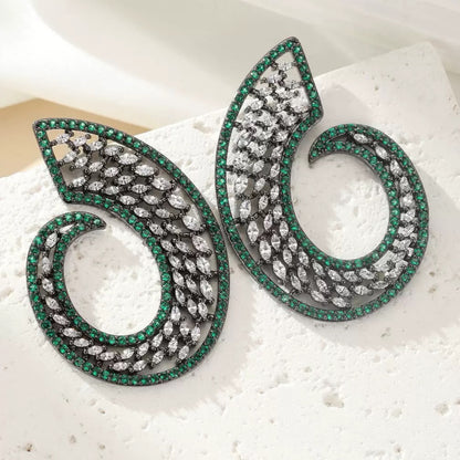#065 Fashion Cubic Zirconia Earrings - 18K Gold Plated | Bo Cheng Jewelry