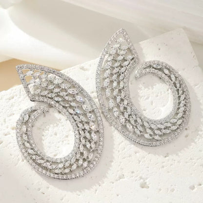 #065 Fashion Cubic Zirconia Earrings - 18K Gold Plated | Bo Cheng Jewelry