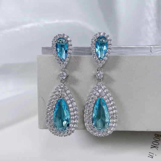 #066 Exquisite Colorful Zircon Ear Accessories - 18K Gold Plated | Bo Cheng Jewelry