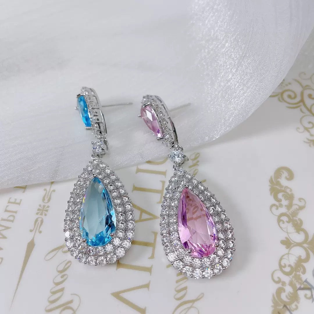 #066 Exquisite Colorful Zircon Ear Accessories - 18K Gold Plated | Bo Cheng Jewelry