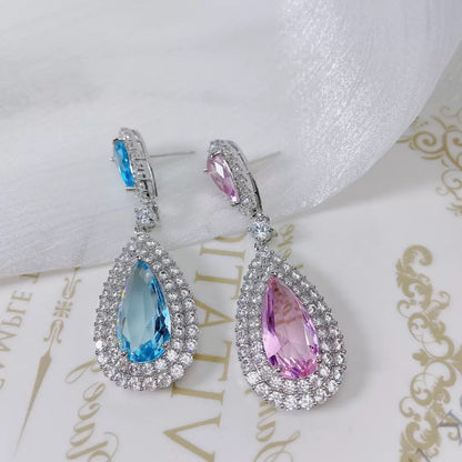 #066 Exquisite Colorful Zircon Ear Accessories - 18K Gold Plated | Bo Cheng Jewelry
