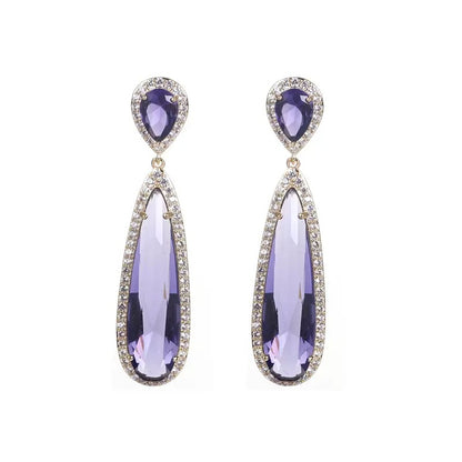 #067 Micro-set Simulated Diamond Recommended Stud Earrings - 18K Gold Plated | Bo Cheng Jewelry