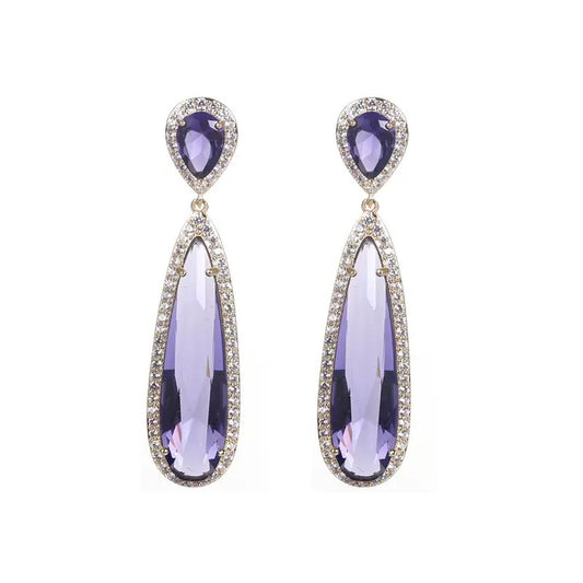 #067 Micro-set Simulated Diamond Recommended Stud Earrings - 18K Gold Plated | Bo Cheng Jewelry