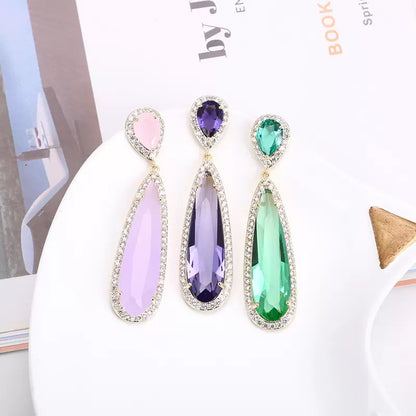 #067 Micro-set Simulated Diamond Recommended Stud Earrings - 18K Gold Plated | Bo Cheng Jewelry