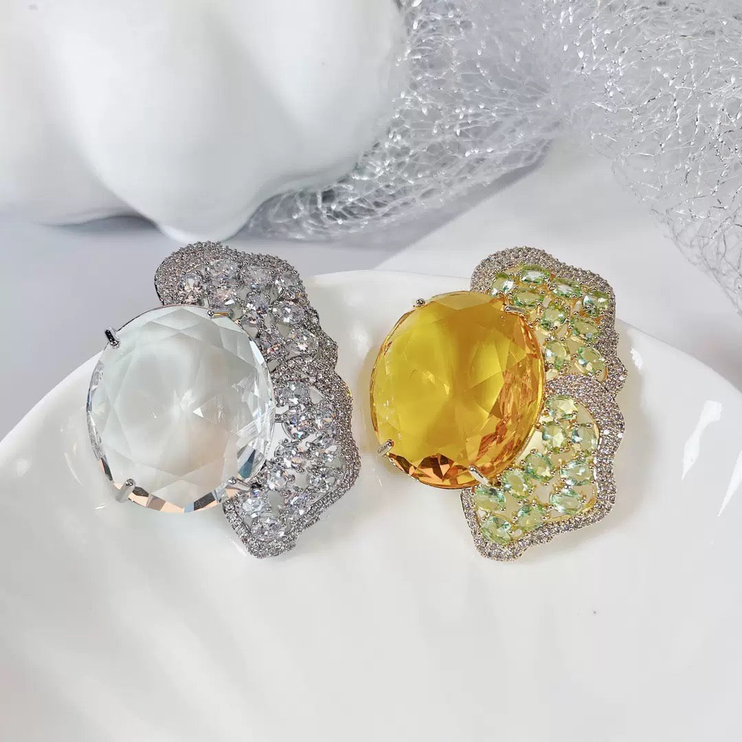 #077 Luxury Cubic Zirconia Drop Earrings - 18K Gold Plated | Bo Cheng Jewelry