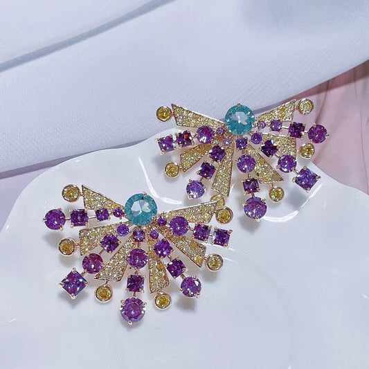 #078 Sparkling Crystal Selected Ear Accessories - 18K Gold Plated | Bo Cheng Jewelry