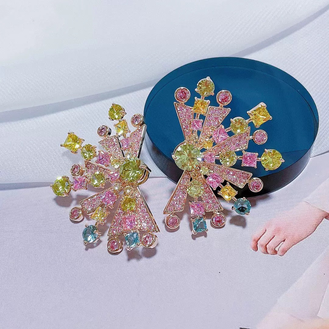 #078 Sparkling Crystal Selected Ear Accessories - 18K Gold Plated | Bo Cheng Jewelry