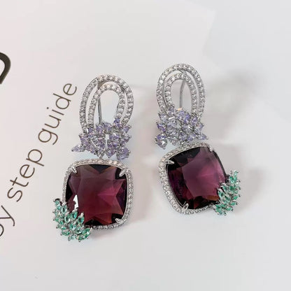 #079 Crystal Elegant Earrings - 18K Gold Plated | Bo Cheng Jewelry
