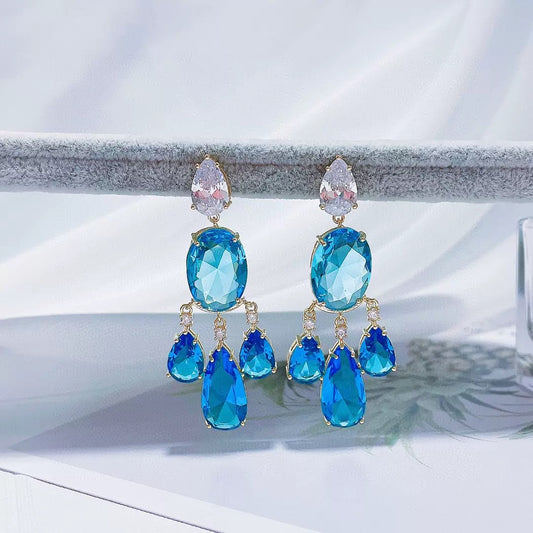 #080 Simulated Diamond Color Zircon Earrings wholesale - 18K Gold Plated | Bo Cheng Jewelry
