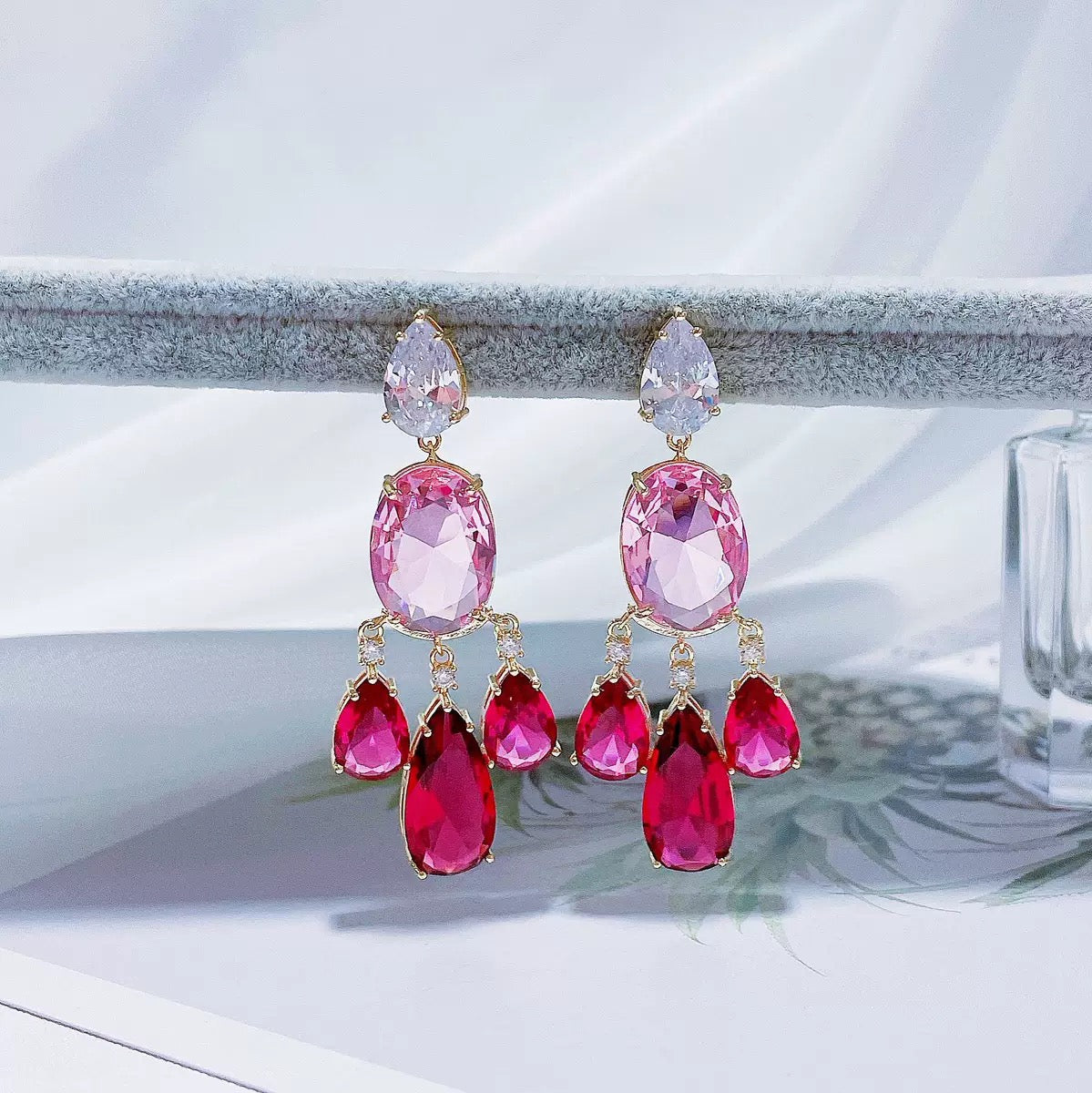 #080 Simulated Diamond Color Zircon Earrings wholesale - 18K Gold Plated | Bo Cheng Jewelry