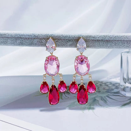 #080 Simulated Diamond Color Zircon Earrings wholesale - 18K Gold Plated | Bo Cheng Jewelry