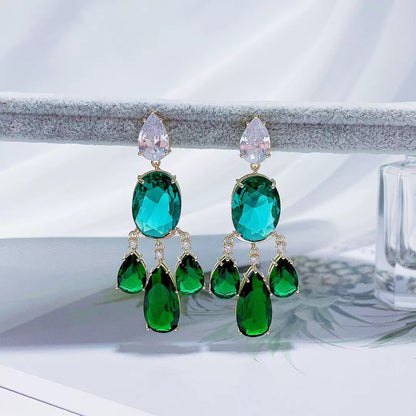 #080 Simulated Diamond Color Zircon Earrings wholesale - 18K Gold Plated | Bo Cheng Jewelry