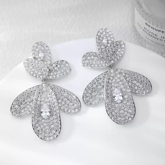#085 Color Zircon Simulated Diamond Stud Earrings - 18K Gold Plated | Bo Cheng Jewelry