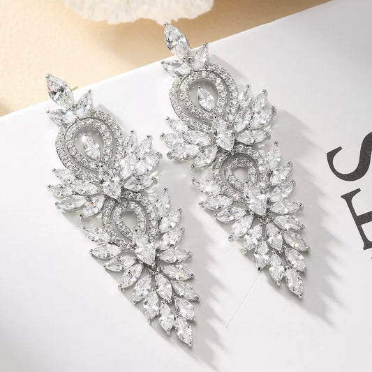 #088 Crystal Classic Drop Earrings - 18K Gold Plated | Bo Cheng Jewelry