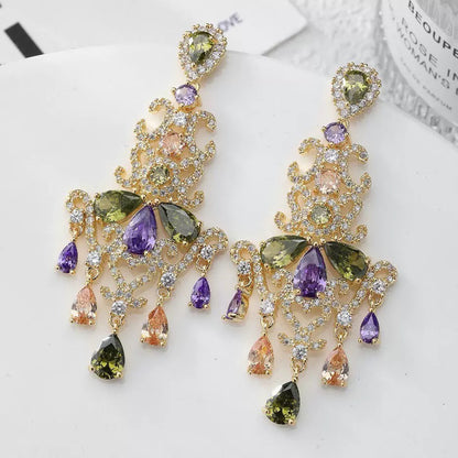 #089 Sparkling Colorful Zircon Best-seller Ear Accessories - 18K Gold Plated | Bo Cheng Jewelry