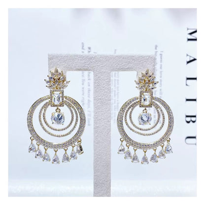 #093 Crystal Classic Earrings - 18K Gold Plated | Bo Cheng Jewelry