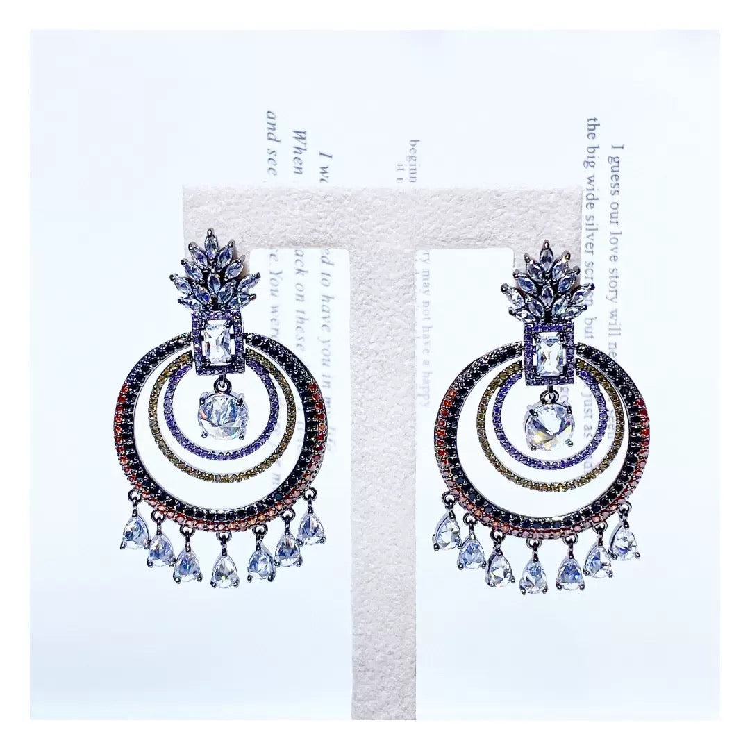 #093 Crystal Classic Earrings - 18K Gold Plated | Bo Cheng Jewelry
