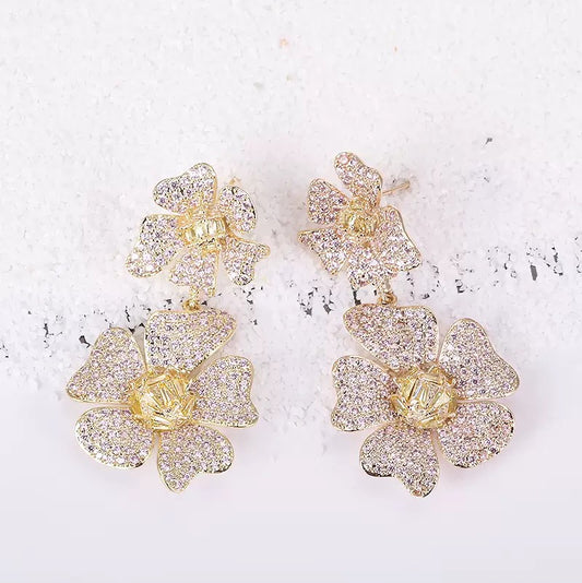 #094 Exquisite Colorful Zircon Recommended Earrings - 18K Gold Plated | Bo Cheng Jewelry
