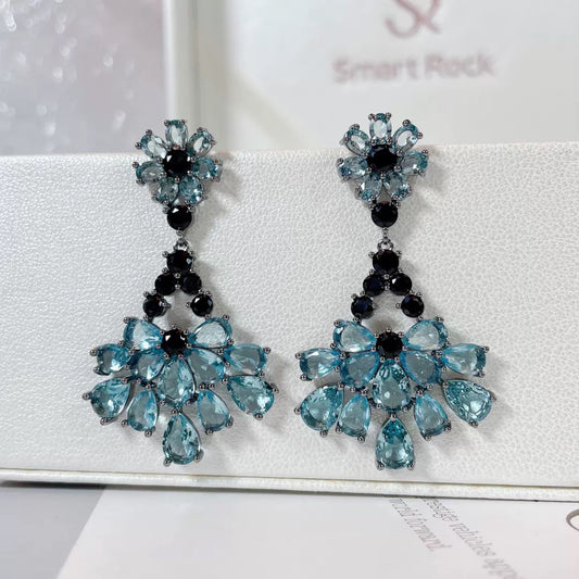 #095 Sparkling Colorful Zircon Earrings - 18K Gold Plated | Bo Cheng Jewelry