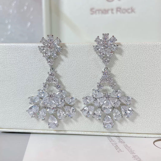 #095 Sparkling Colorful Zircon Earrings - 18K Gold Plated | Bo Cheng Jewelry