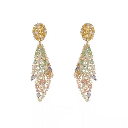 #096 Sparkling Zircon Drop Earrings wholesale - 18K Gold Plated | Bo Cheng Jewelry