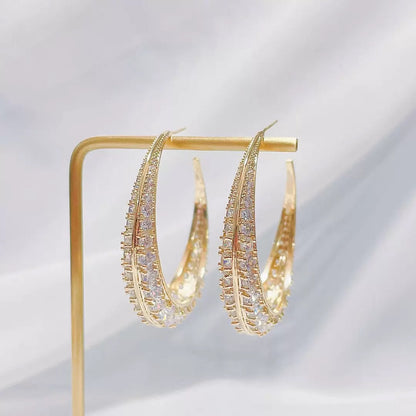 #098 Classic Colorful Zircon Trendy Earrings - 18K Gold Plated | Bo Cheng Jewelry