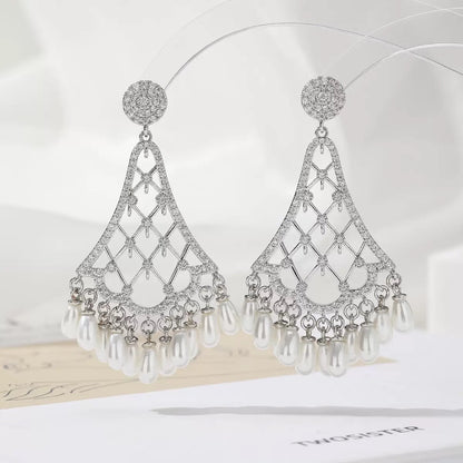 #100 Zircon Exquisite Drop Earrings - 18K Gold Plated | Bo Cheng Jewelry
