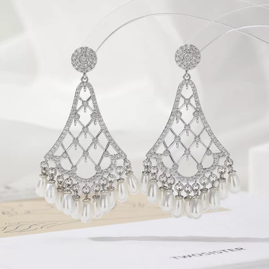 #100 Zircon Exquisite Drop Earrings - 18K Gold Plated | Bo Cheng Jewelry