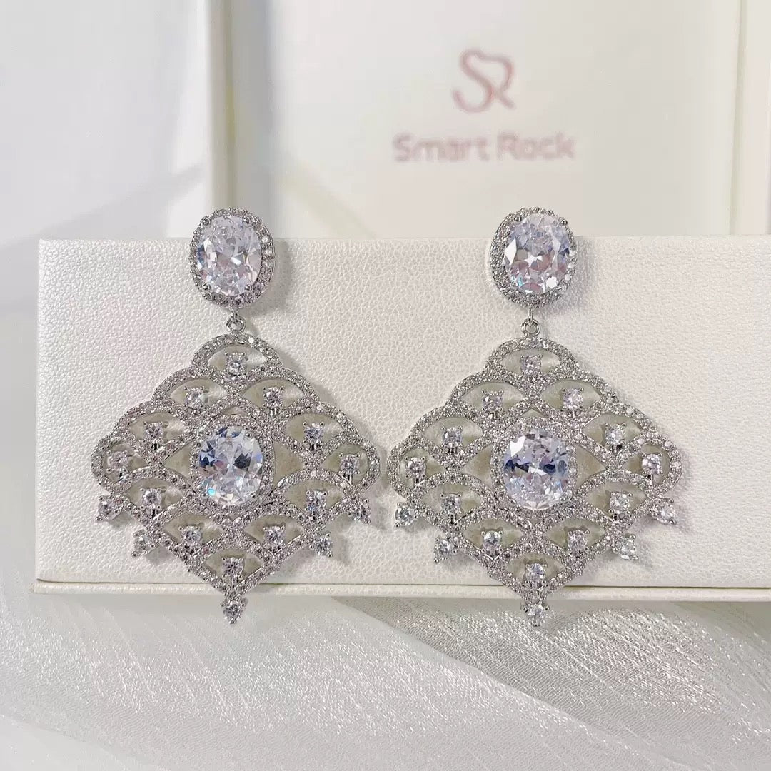 #102 Minimalist Cubic Zirconia Popular Earrings - 18K Gold Plated | Bo Cheng Jewelry