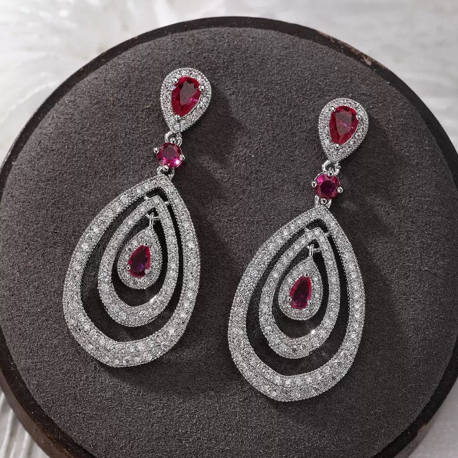 #105 Elegant Zircon Viral Earrings - 18K Gold Plated | Bo Cheng Jewelry