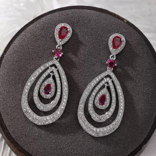 #105 Elegant Zircon Viral Earrings - 18K Gold Plated | Bo Cheng Jewelry