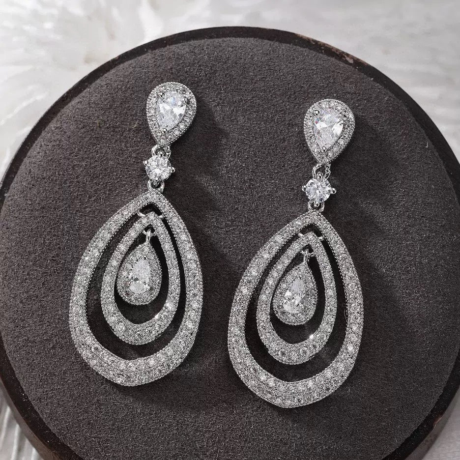 #105 Elegant Zircon Viral Earrings - 18K Gold Plated | Bo Cheng Jewelry