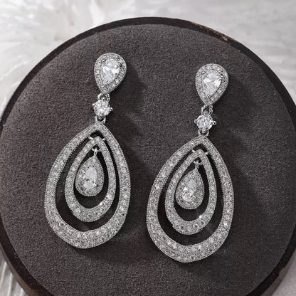 #105 Elegant Zircon Viral Earrings - 18K Gold Plated | Bo Cheng Jewelry