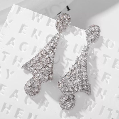 #106 Color Zircon Crystal Earrings - 18K Gold Plated | Bo Cheng Jewelry
