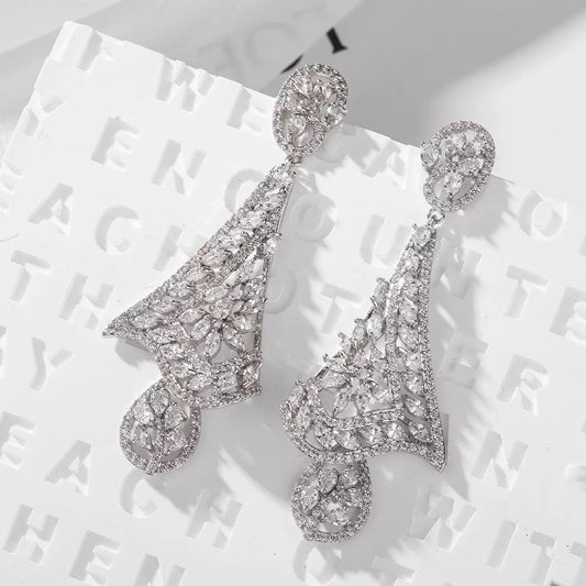 #106 Color Zircon Crystal Earrings - 18K Gold Plated | Bo Cheng Jewelry
