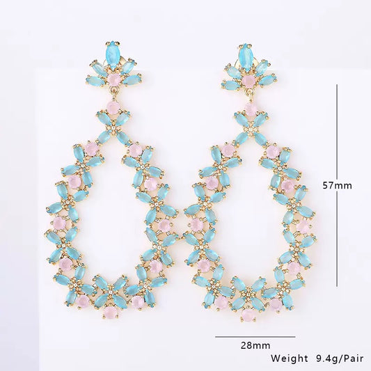 #108 Elegant Colorful Zircon Selected Stud Earrings - 18K Gold Plated | Bo Cheng Jewelry
