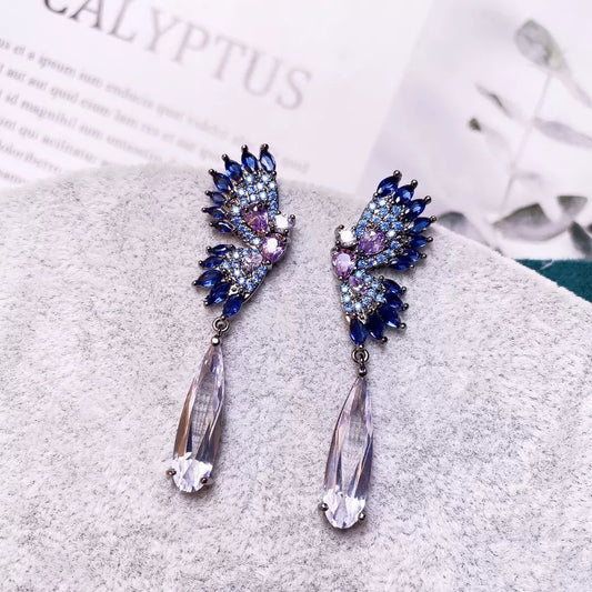 #111 Zircon Fashion Drop Earrings - 18K Gold Plated | Bo Cheng Jewelry