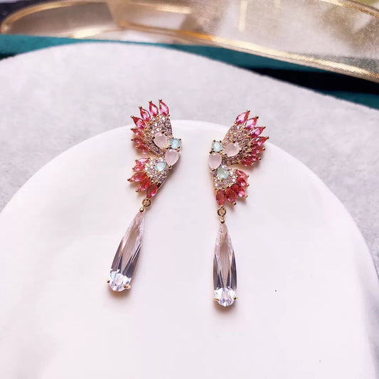 #111 Zircon Fashion Drop Earrings - 18K Gold Plated | Bo Cheng Jewelry
