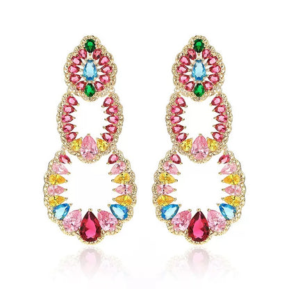 #112 Micro-set Zircon Selected Earrings - 18K Gold Plated | Bo Cheng Jewelry