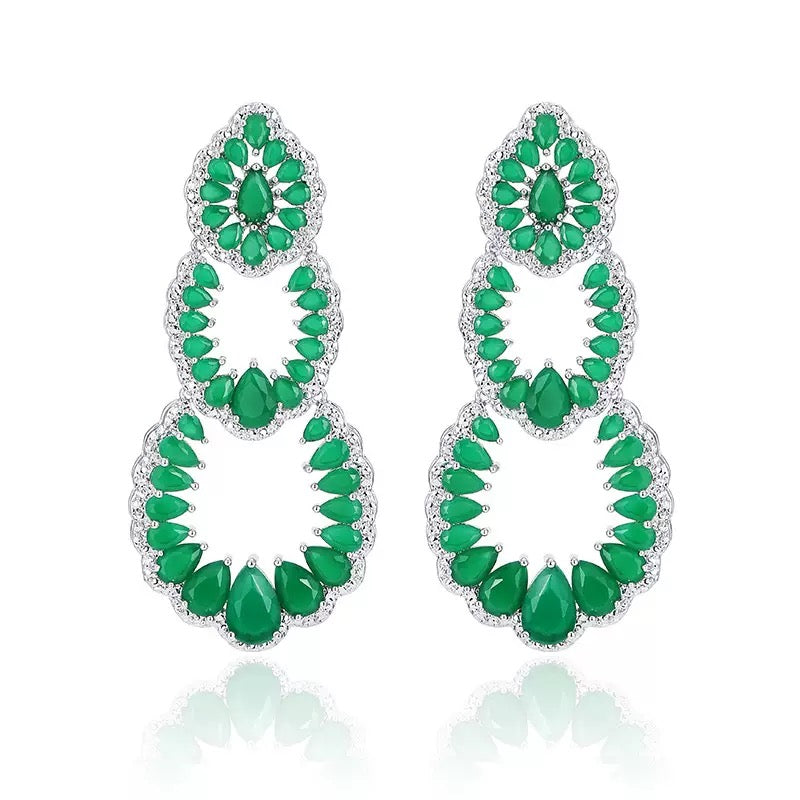 #112 Micro-set Zircon Selected Earrings - 18K Gold Plated | Bo Cheng Jewelry