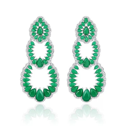 #112 Micro-set Zircon Selected Earrings - 18K Gold Plated | Bo Cheng Jewelry