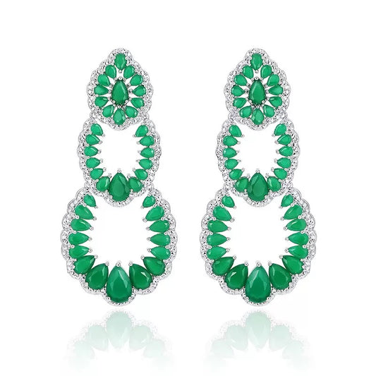#112 Micro-set Zircon Selected Earrings - 18K Gold Plated | Bo Cheng Jewelry